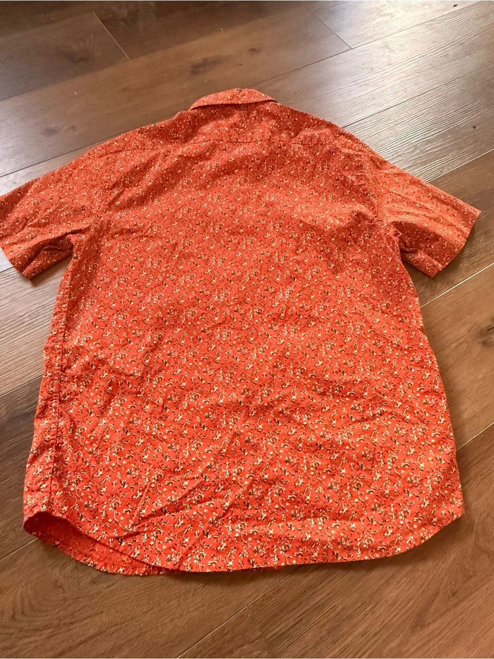 Banana Republic Men’s M Slim Orange Floral Short Sleeve Button Down